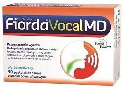 Fiorda Vocal MD o smaku pomarańczowym pastylki do ssania *30